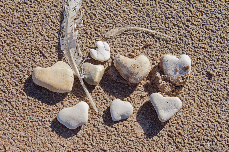 8 Heart Stones found on the beach at White Park Bay
