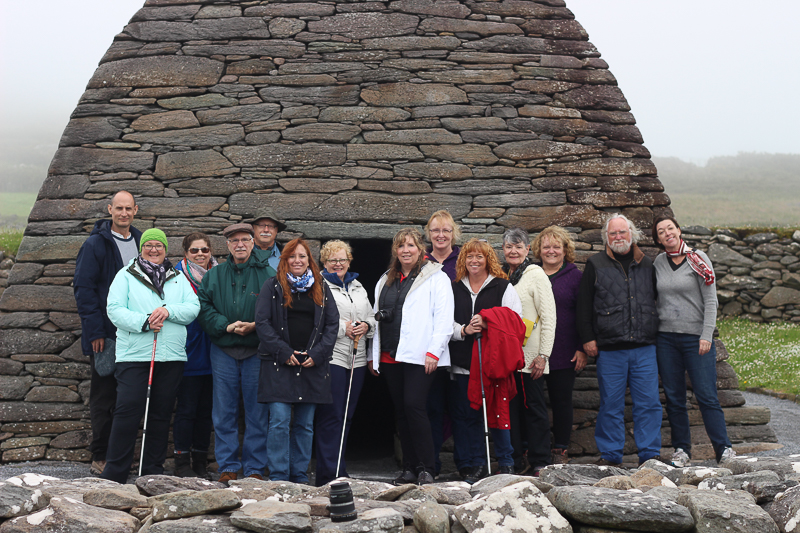 Guests on Places of Resurrection tour 2015 at Gallarous Oratory in Dingle