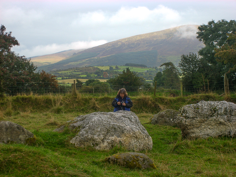 Standing by the portal stones at Castleruddery Stone Circle - Wicklow